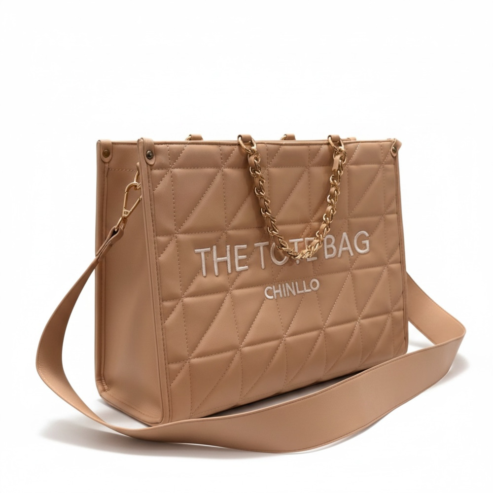 Chinllo The Tote Bag Quilted Top Handle Satchel with Shoulder Strap